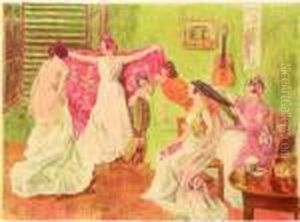 Les Coulisses De L'imparcial. Vers 1897. by Alexandre Lunois