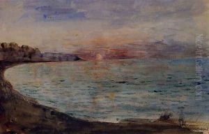 Cliffs near Dieppe by Eugene Delacroix