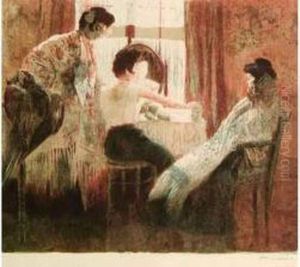 Danseuses Espagnoles A Leur Toilette. 1894. by Alexandre Lunois
