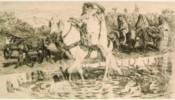 La Passee Du Ru. Vers 1893. - view 1