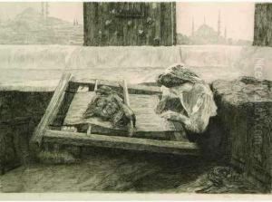 [tisseuse De Tapis, Constantinople En Arriere-plan]. Vers1912 by Alexandre Lunois