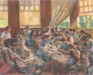 Un Atelier De Tapisserie by Alexandre Lunois