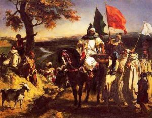 Moroccan Chieftain Receiving Tribute by Eugene Delacroix
