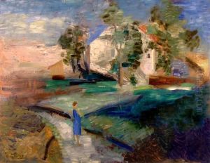 Haus In Landschaft by Oskar Wilhelm Luthy