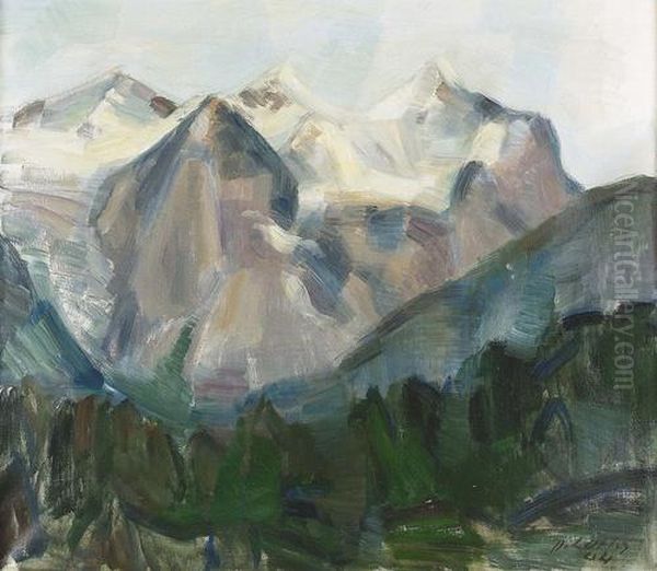 Blick Auf Well- Und Wetterhorn. - view 1