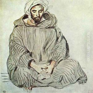 Sitting Arab in Tanger by Eugene Delacroix