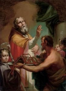 Saint Eligius, Bishop Of Noyon Giving A Benediction