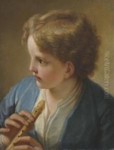 A Young Boy With A Flute