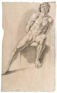Seated Male Nude by Benedetto Luti