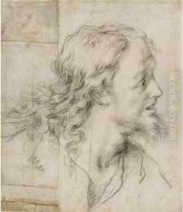 Recto: The Head Of Christ Verso: Study For A Flagellation by Benedetto Luti
