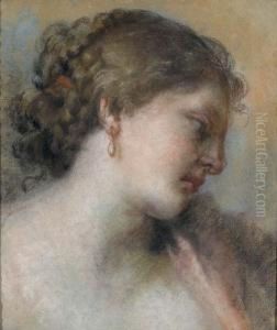 Tete De Jeune Femme De Profil, Tournee Vers La Droite by Benedetto Luti