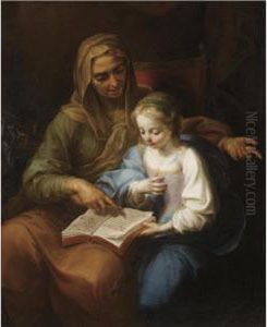 The Education Of The Virgin by Benedetto Luti