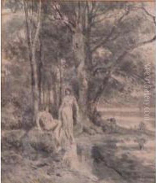 Deux Personnages Au Bord D'une Riviere - view 1