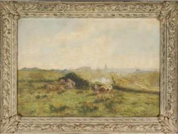 Troupeau De Vaches, Au Fond La Ville D Angers - view 1
