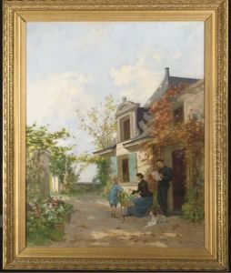 Scene Familiale A La Campagne by Fernand Lutscher