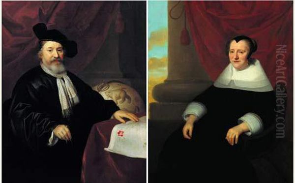 Portraits De Monsieur Andreas Winius Et De Son Epouse Geertruyd Van Rijn - view 1