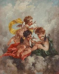 A Group Of Three Putti by Charles Augustus Henry Lutyens