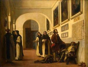 Columbus and His Son at La Rábida by Eugene Delacroix