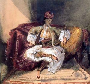Seated Turk Smoking by Eugene Delacroix