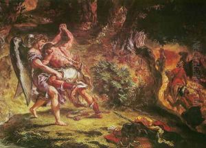 Jakob's fight with the angel (detail 1)
