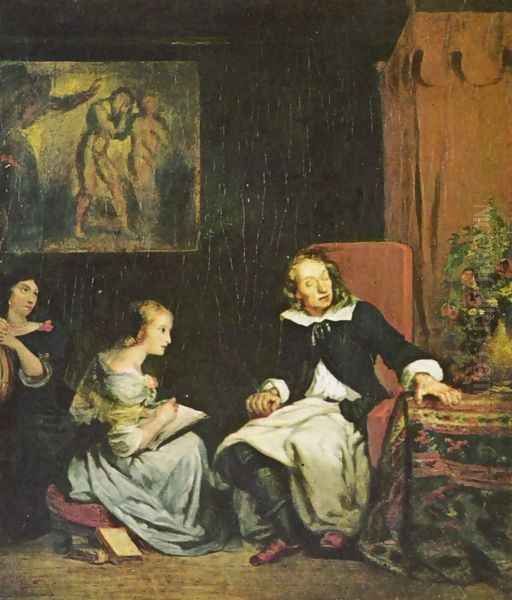 Milton dictates the Paradise to its daughters draws - view 1