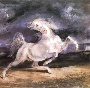 Horse Frightened by a Storm by Eugene Delacroix