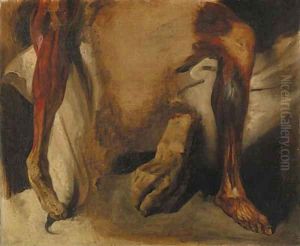 A severed Hand and two corchs of a Leg by Eugene Delacroix