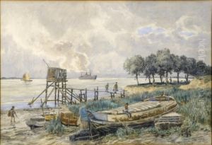 Pecherie Sur L'escaut by Amedee Ernest Lynen