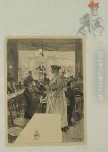 Kleurtekening/papier by Amedee Ernest Lynen