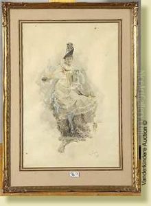 Elegante A L'eventail by Amedee Ernest Lynen