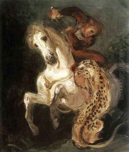 Jaguar Attacking a Horseman by Eugene Delacroix