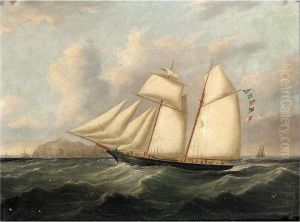 Topsail Schooner Off The Coast by John Lynn