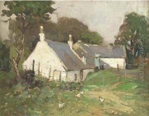 The Miller's House, Near Culroy, Ayrshire; And At The River Bank by Thomas Bonar Lyon