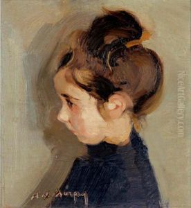 Portrait Of A Little Girl by Nicholaos Lytras