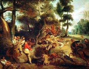 The Wild Boar Hunt after a painting by Rubens 1840 50