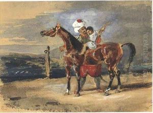The Riding Lesson by Eugene Delacroix