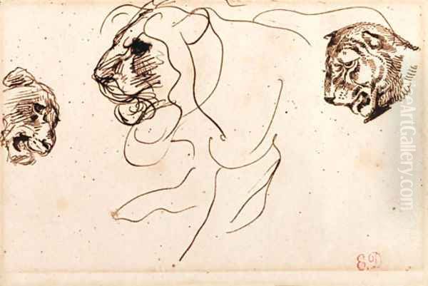 Three heads of lions - view 1