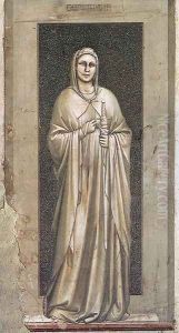 No. 42 The Seven Virtues- Temperance 1306 by Giotto Di Bondone