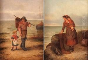 Fisherfolk With Children by Hamilton Macallum