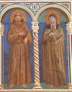 Saint Francis and Saint Clare 1279-1300 by Giotto Di Bondone