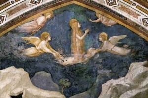 Scenes from the Life of Mary Magdalene- Mary Magdalene Speaking to the Angels 1320 by Giotto Di Bondone