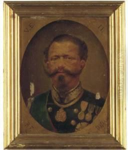 Portrait Of Vittorio Emanuele Ii, King Of Italy (1820-1878) by Cesare Maccari