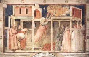 Scenes from the Life of St John the Evangelist- 3. Ascension of the Evangelist 1320 by Giotto Di Bondone