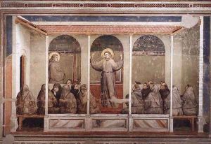 Scenes from the Life of Saint Francis- 3. Apparition at Arles 1325 by Giotto Di Bondone