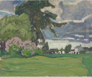 Lilacs And Elms With Cows, Thornhill by James Edward Hervey MacDonald