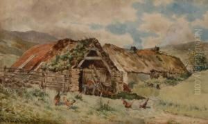 Poultry By Old Farm Buildings by John Blake Macdonald
