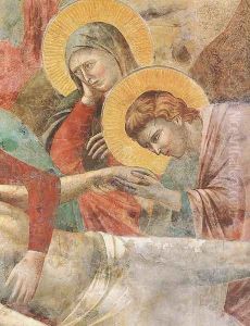 Scenes from the New Testament- Lamentation (detail 1) 1290s by Giotto Di Bondone