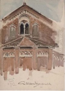 A Quantity Of Unframed Drawings Of European Landscapes by William Alister Macdonald