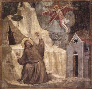 Scenes from the Life of Saint Francis- 1. Stigmatisation of Saint Francis 1325 by Giotto Di Bondone