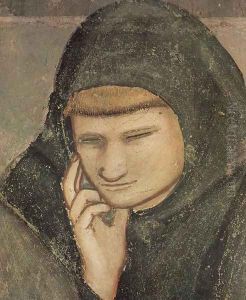 Scenes from the Life of Saint Francis- 3. Apparition at Arles (detail) 1325 by Giotto Di Bondone